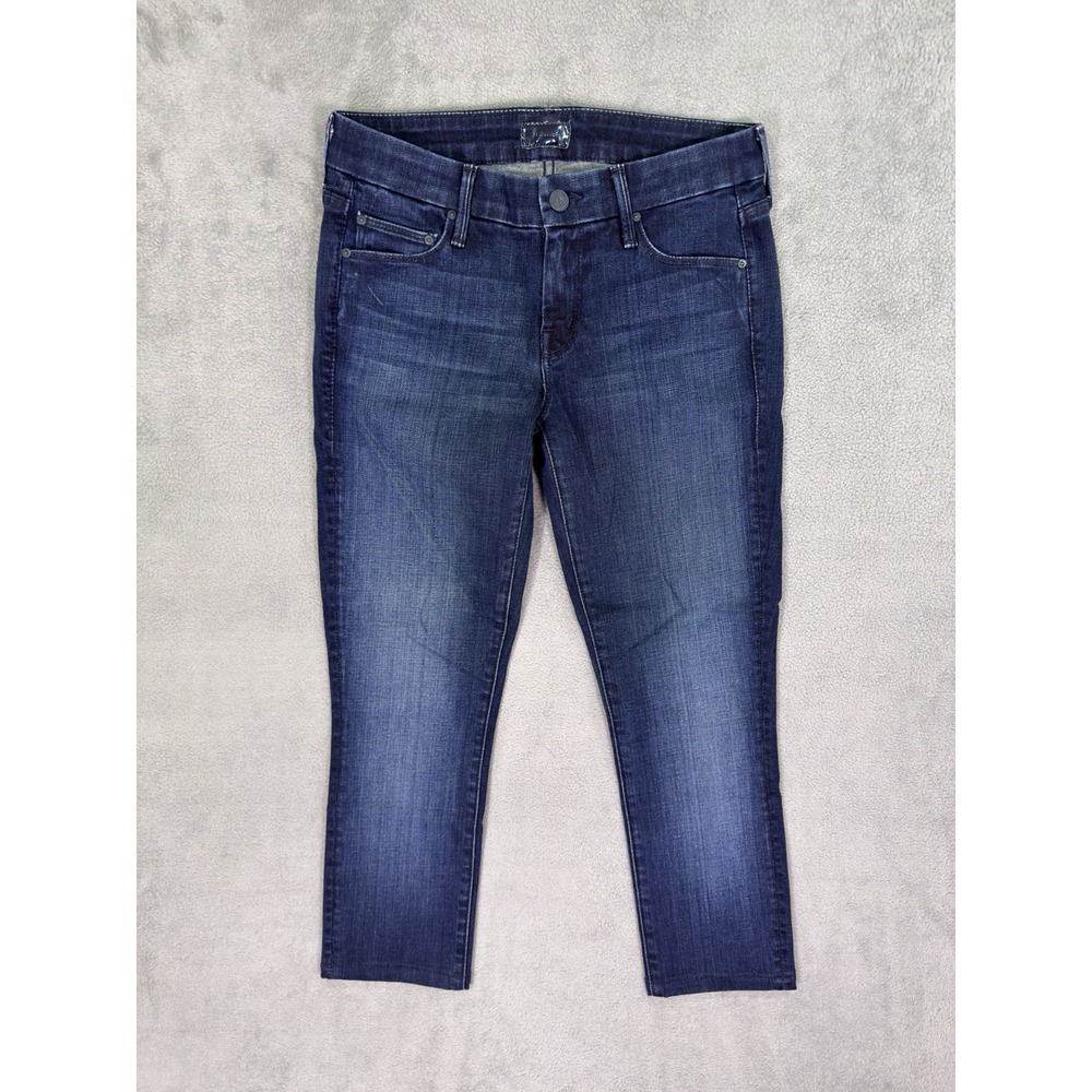 Mother Jeans Womens 25 Blue The Looker Capri High Rise Dark Wash Stretch Denim